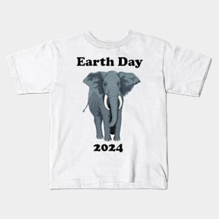 Earth Day Elephant 2024 Kids T-Shirt